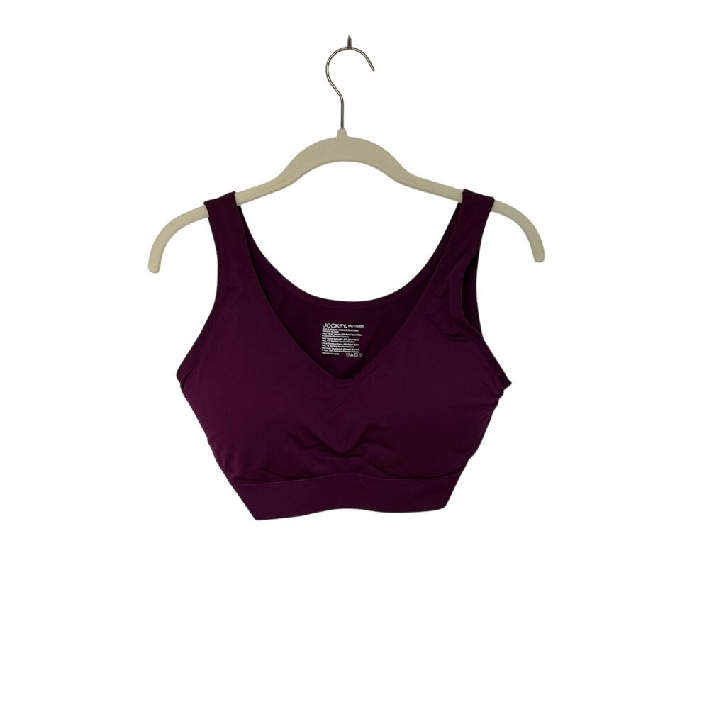 Jockey Womens XXL Plum Purple V-Neck Pullover Bralette Wide Band Seamless Style